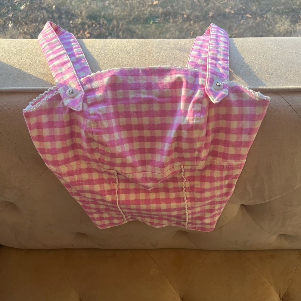 Pink Gingham top Anthropologie Maeve